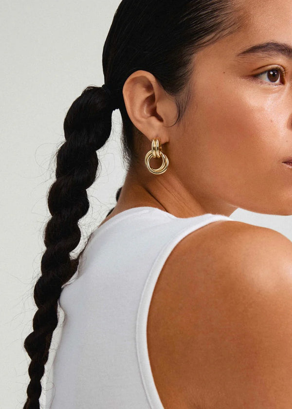 AGNI Knot Hoop Earrings | Gold-Plated