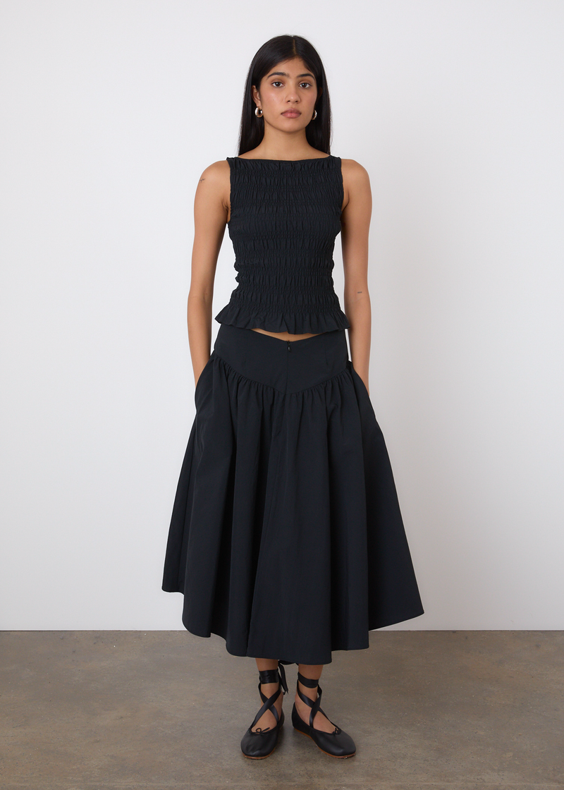 The Deba Midi Skirt | Onyx