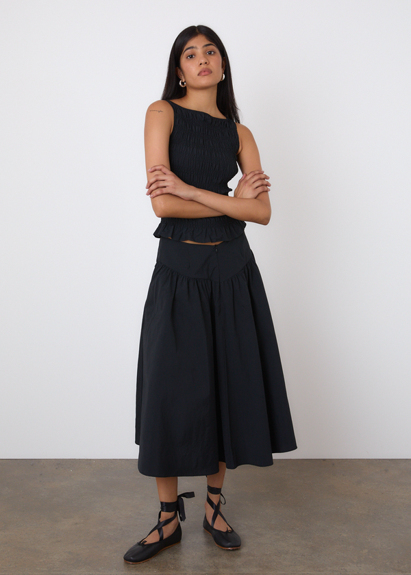 The Deba Midi Skirt | Onyx