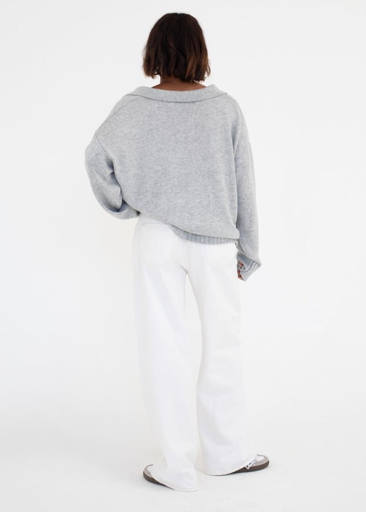 Delancey Knit Sweater | Pearl Grey