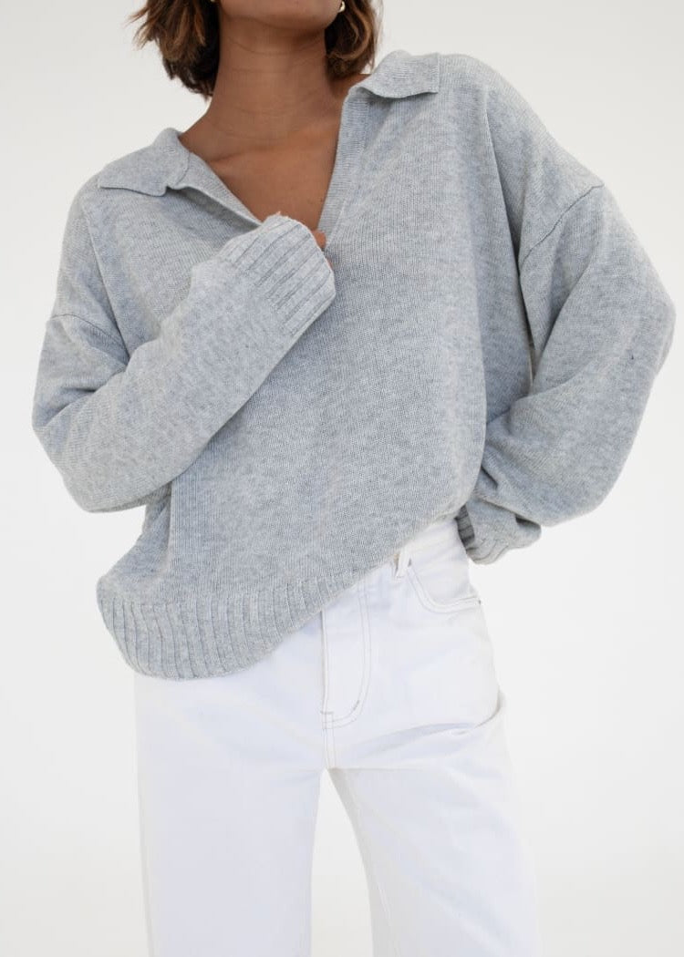 Delancey Knit Sweater | Pearl Grey