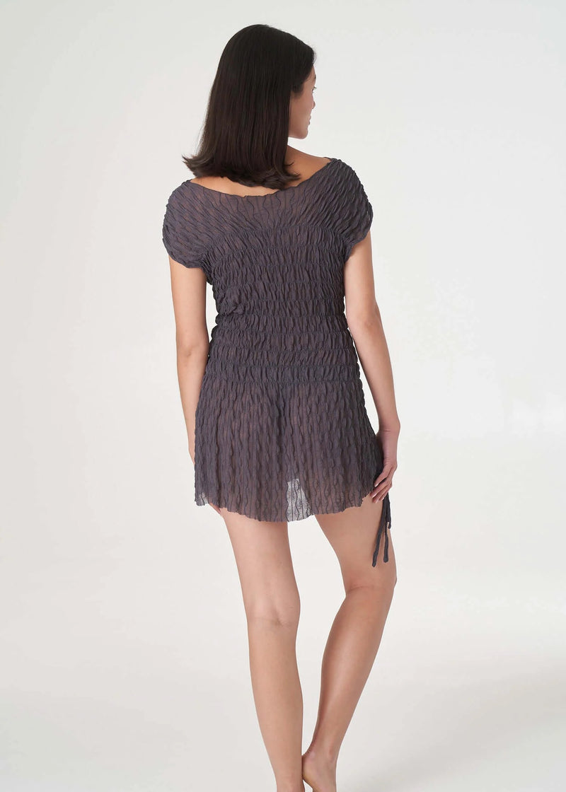 Ruched Ross Mini Dress | Charcoal