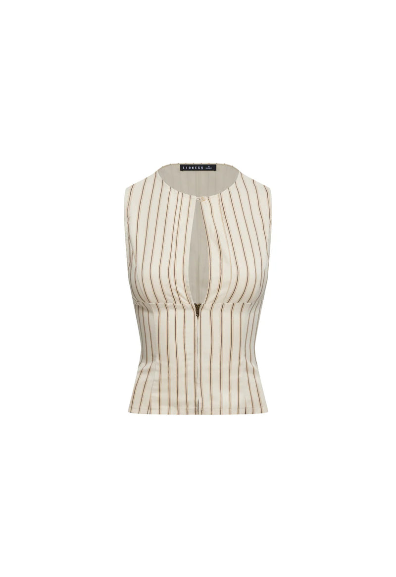 Bebe Top Cream Stripe