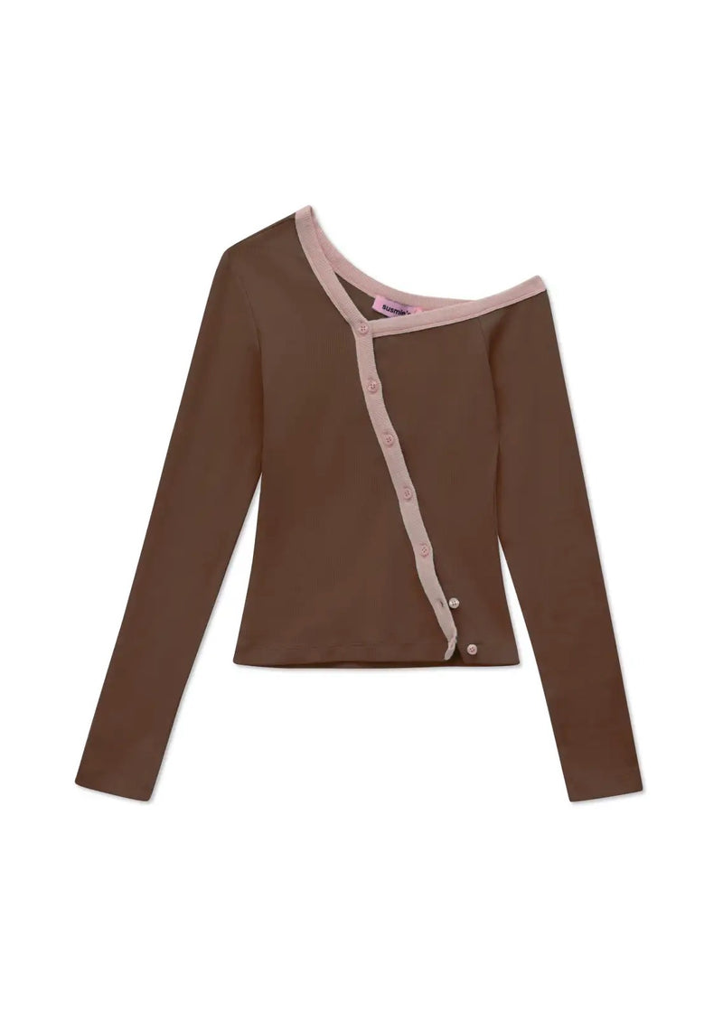 Ella Assymetric Ribbed Top