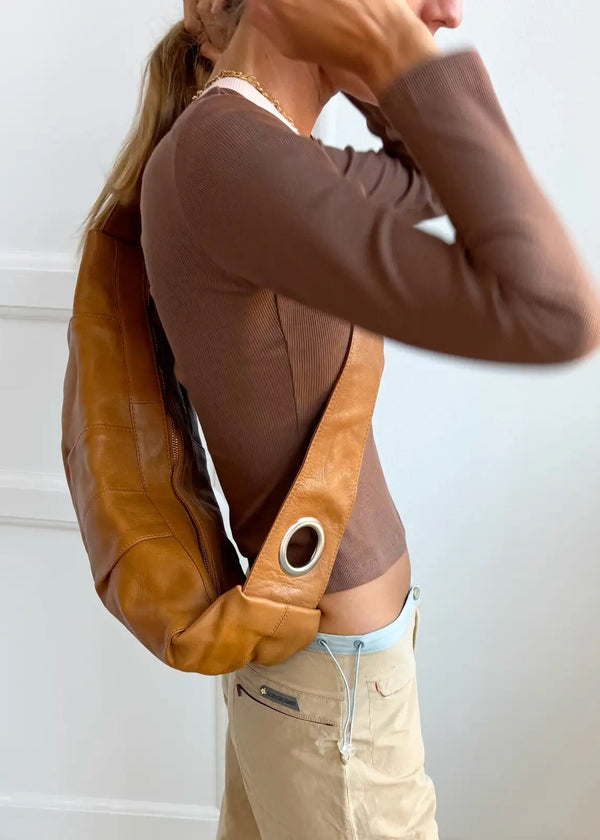 Nat Leather Croissant Bag