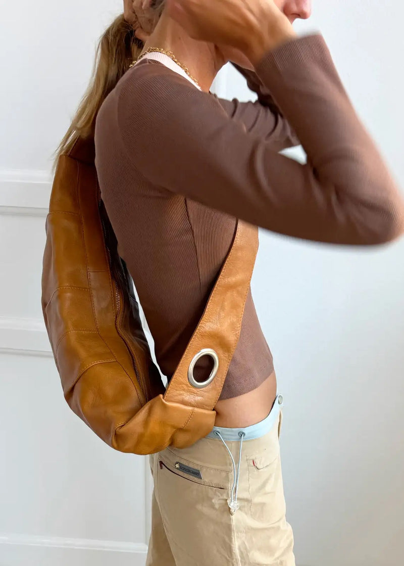 Nat Leather Croissant Bag