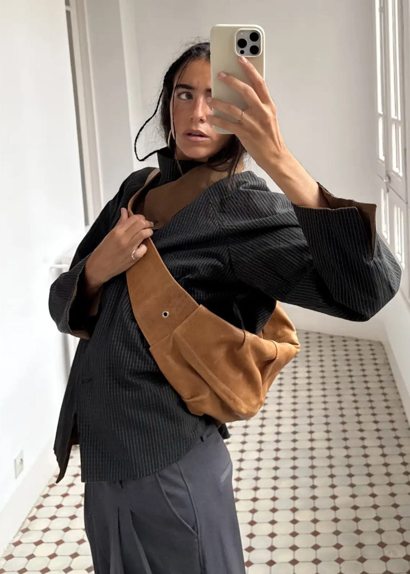 Nat Leather Croissant Bag
