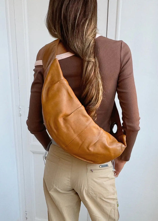Nat Leather Croissant Bag