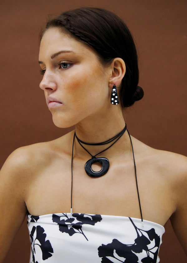 Catalina Black Cord Necklace