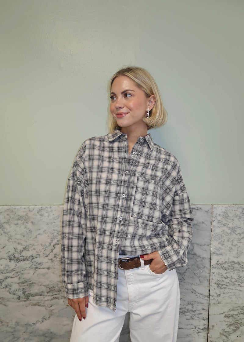 Connie Oversized Plaid Button Down