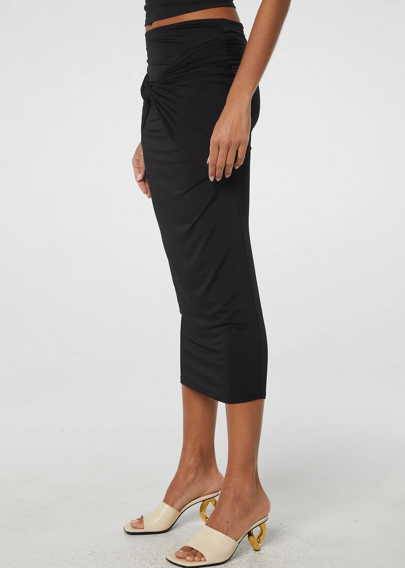 'Janae' Wrap Skirt in Black