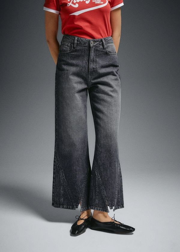 'Thelma' Low Waist Jeans | Grey