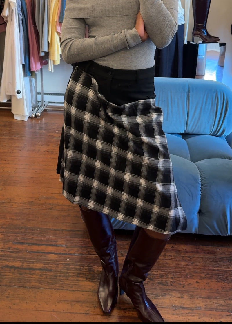 Office Party Plaid Skirt