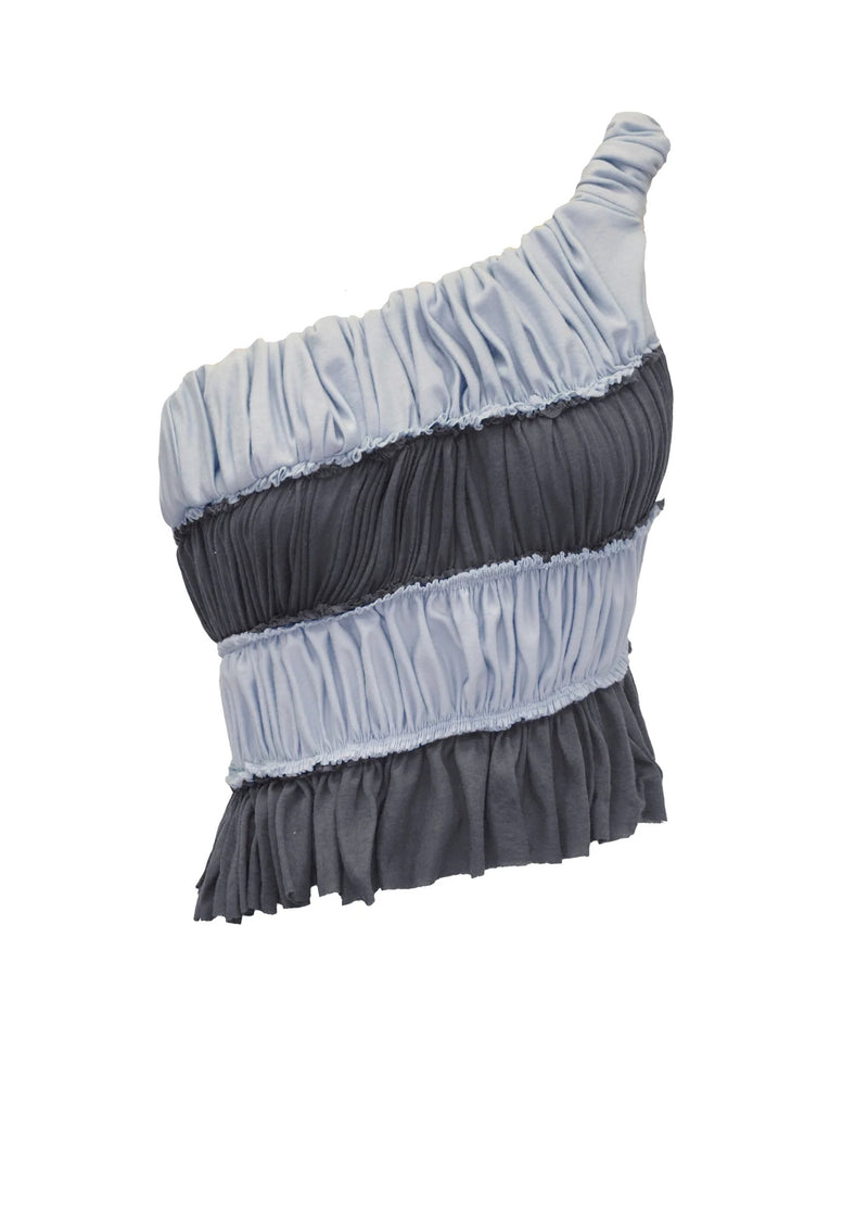 Stripe Me Down One Shoulder Top