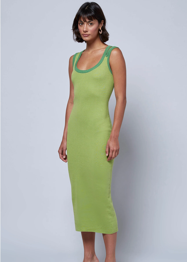 Green Cut-out Knit Midi Dress