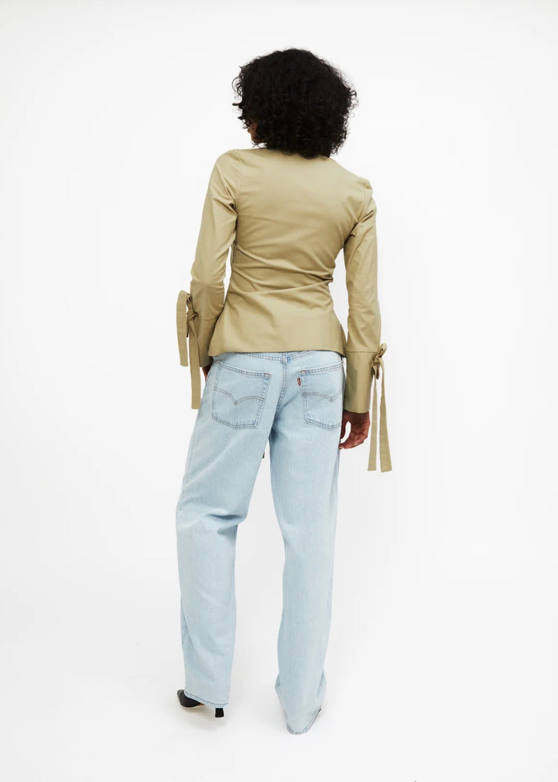 Long Sleeve Bowtie Vest | Khaki