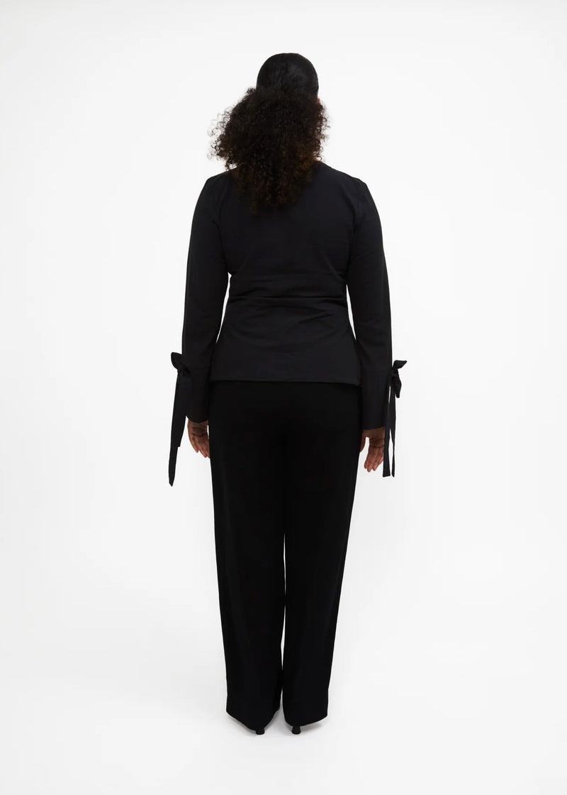 Long Sleeve Bowtie Vest | Black