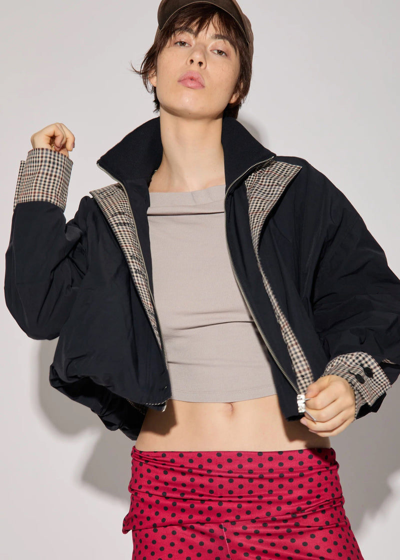 Amaryllis Plaid Cropped Jacket