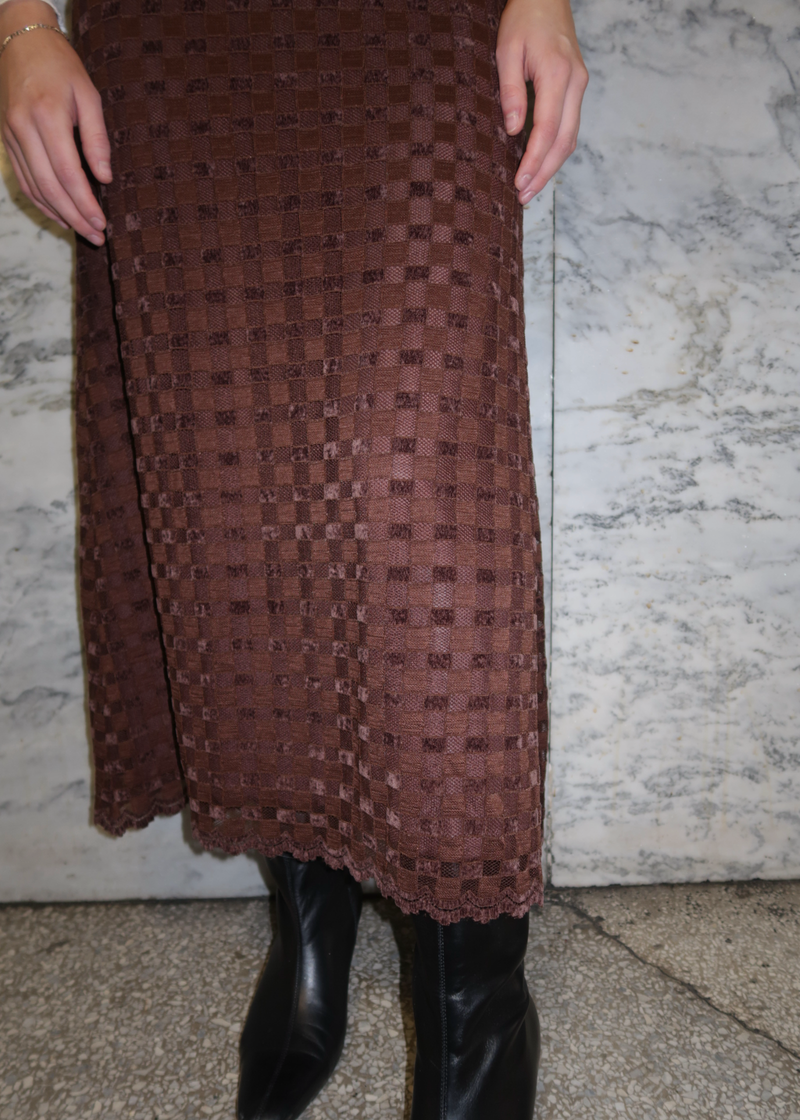 Harmony Checkboard Mesh Skirt