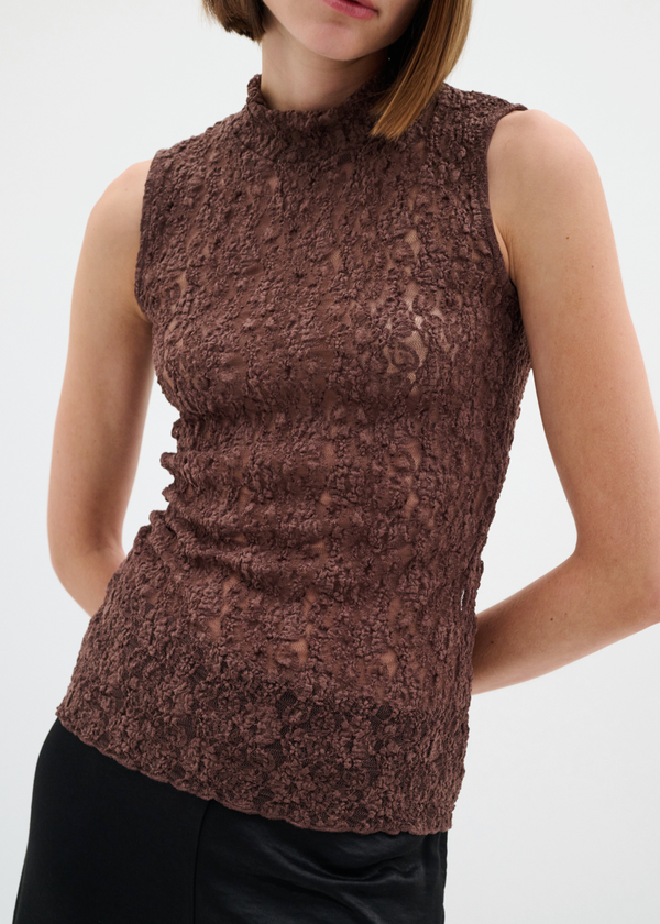 Civah Lace High Neck Top