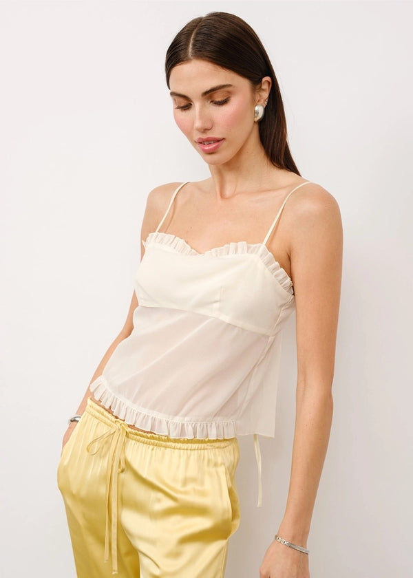 Céline Sheer Ruffle Cami Top