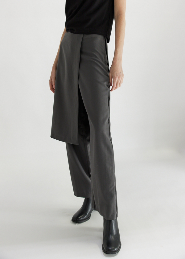 'Harry' Trouser Skirt | Charcoal