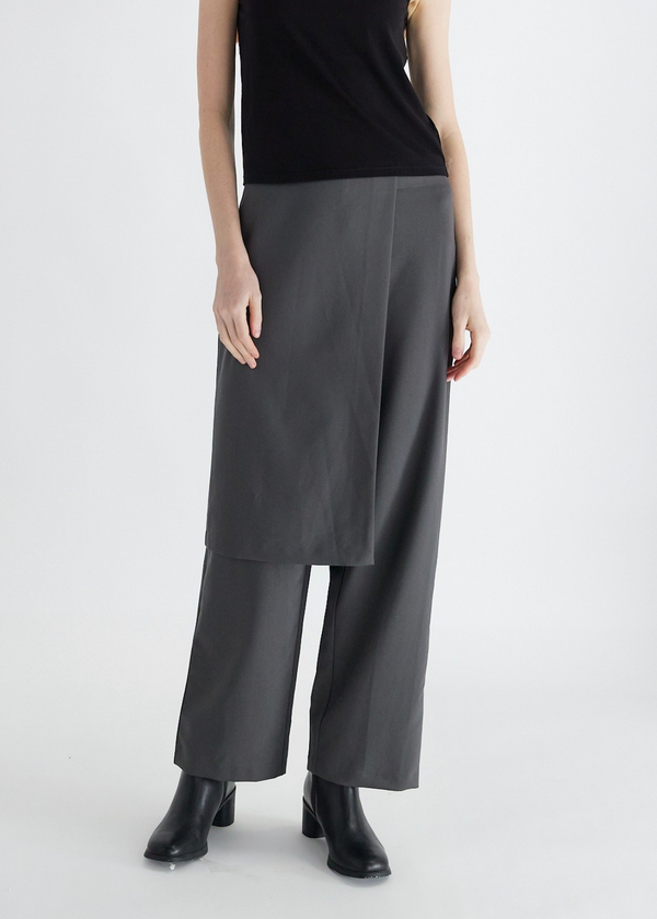 'Harry' Trouser Skirt | Charcoal