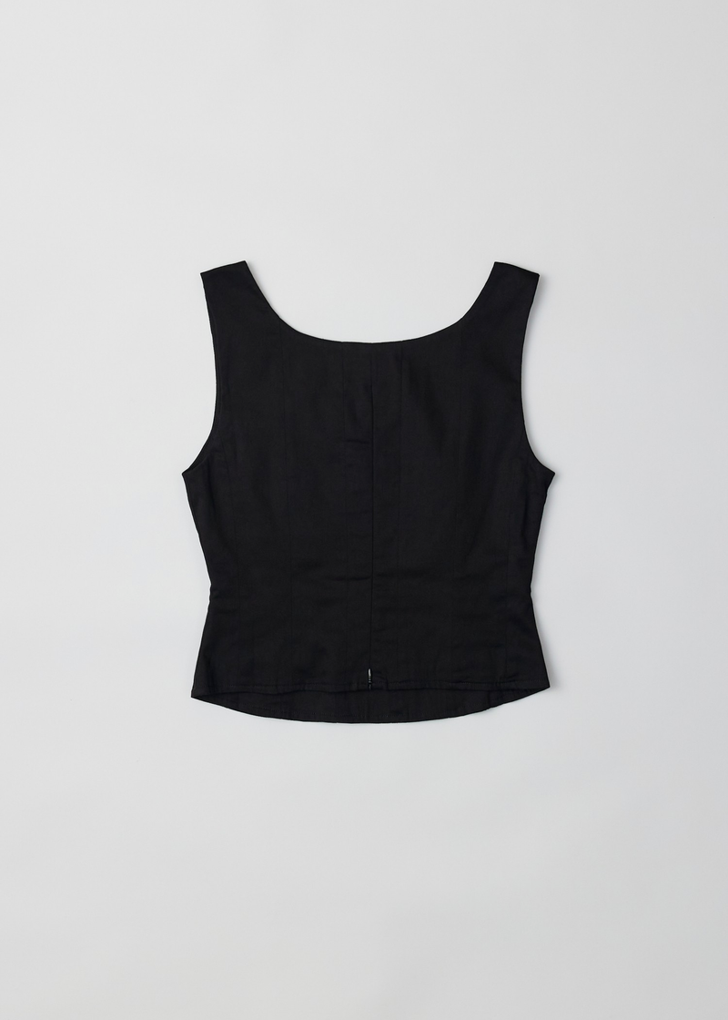 Cassian Corset Fitted Top | Black