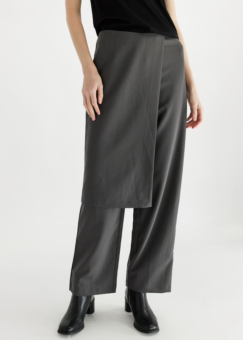 'Harry' Trouser Skirt | Charcoal