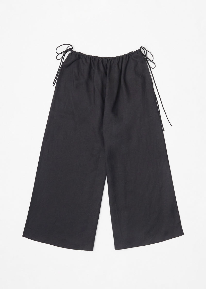'Agnes' Pants with Adjustable Side Drawstrings | Black