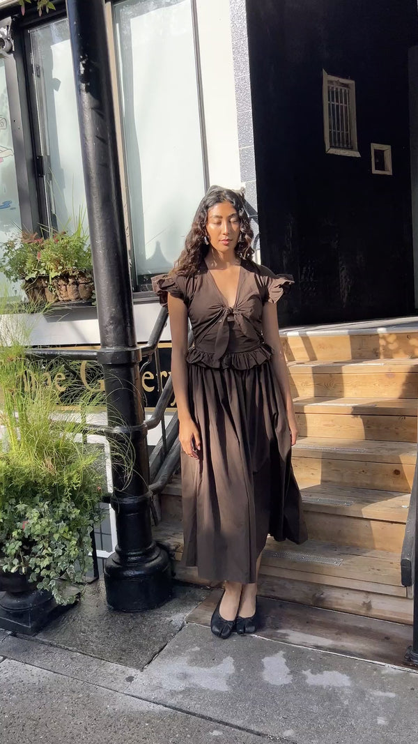 Tie Cotton Bow Maxi Dress