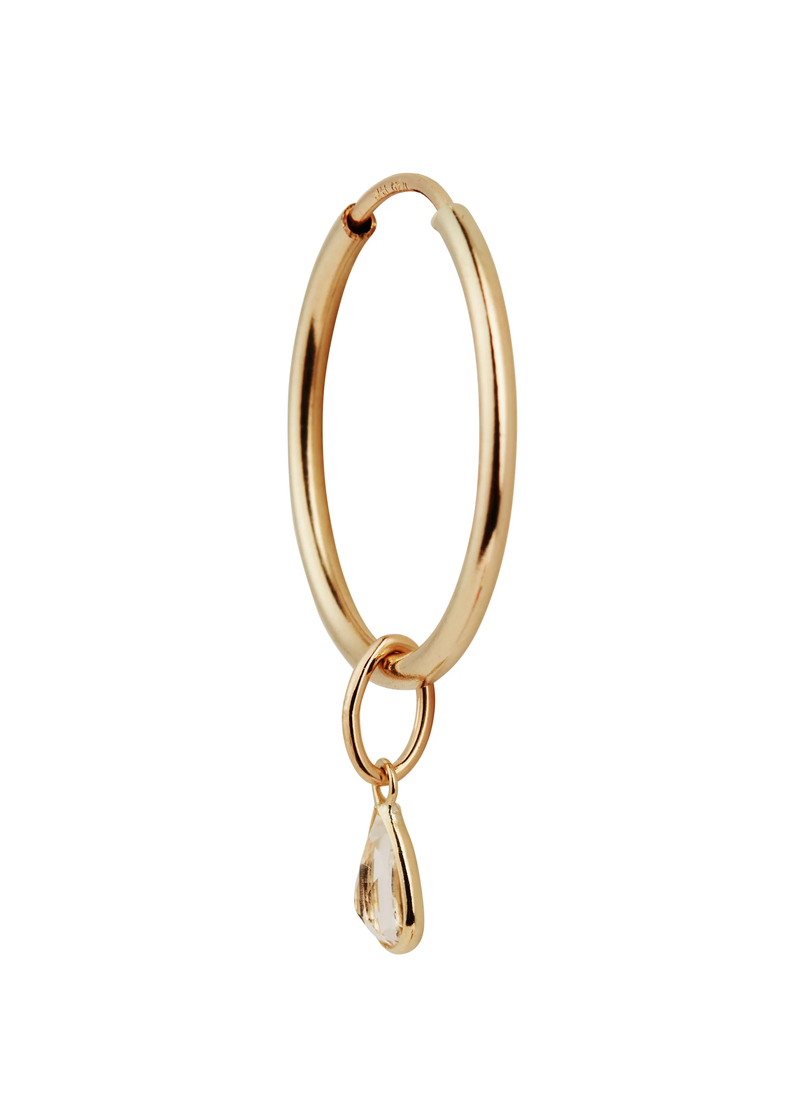 Basel Hoops with Topaz Charm